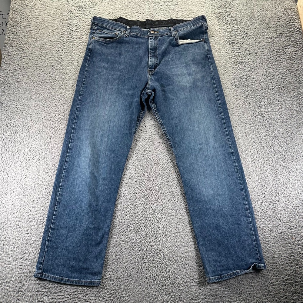 Wrangler Jeans Mens 38x30 Blue Cotton Denim Straight Stretch Outdoor Relaxed Fit